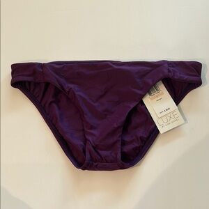 LUXE by Lisa Vogel purple tab pant bikini swim bottoms size 2 NWT